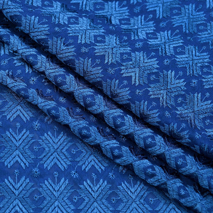 Indian Vintage Blue Dupatta Long Stole Chiffon Hand Embroidered Bagh Phulkari Stole Scarves Golden lace Veil Wrap Boho