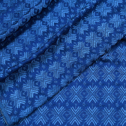 Indian Vintage Blue Dupatta Long Stole Chiffon Hand Embroidered Bagh Phulkari Stole Scarves Golden lace Veil Wrap Boho