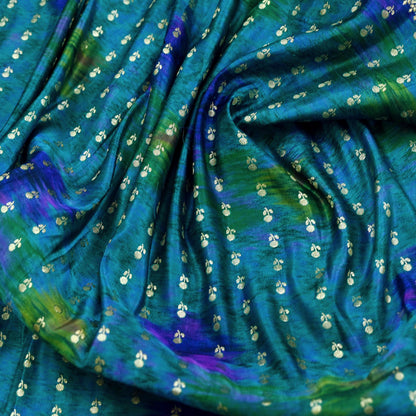 Indian Vintage Heavy Blue Sari Pure Silk Blue Woven Brocade Sarees 5Yd Craft Fabric Floral Ethnic Zari Dress making Pre-owned Wedding sari