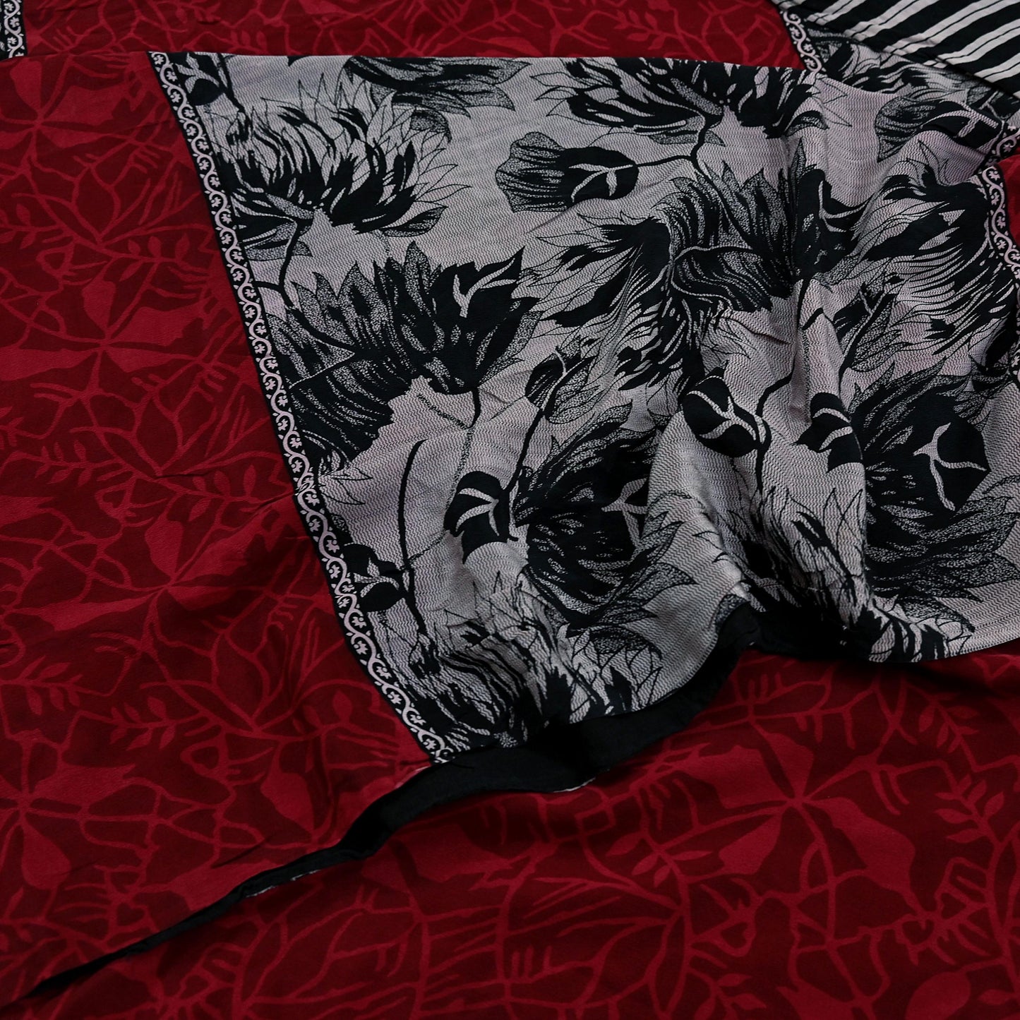 Indian Vintage Saree Pure Crepe Silk Printed Sari Craft Fabric 5yd Sewing Floral Soft Dress making For Crafting Quilting