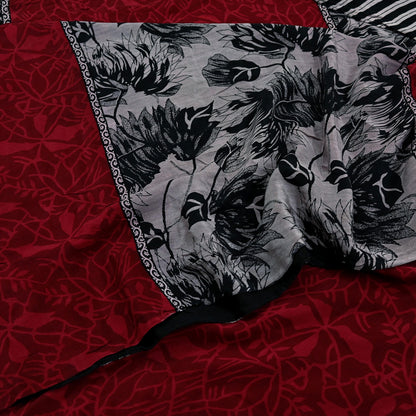 Indian Vintage Saree Pure Crepe Silk Printed Sari Craft Fabric 5yd Sewing Floral Soft Dress making For Crafting Quilting