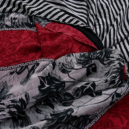 Indian Vintage Saree Pure Crepe Silk Printed Sari Craft Fabric 5yd Sewing Floral Soft Dress making For Crafting Quilting