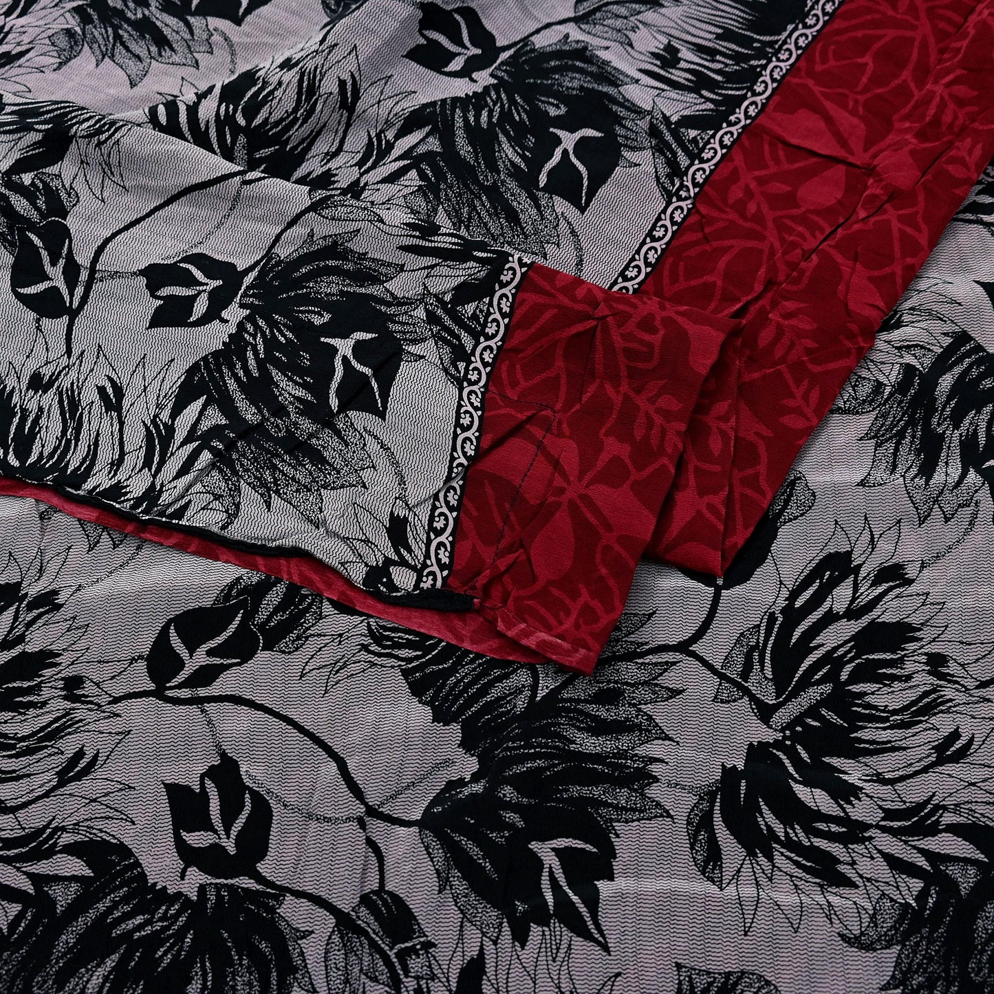 Indian Vintage Saree Pure Crepe Silk Printed Sari Craft Fabric 5yd Sewing Floral Soft Dress making For Crafting Quilting