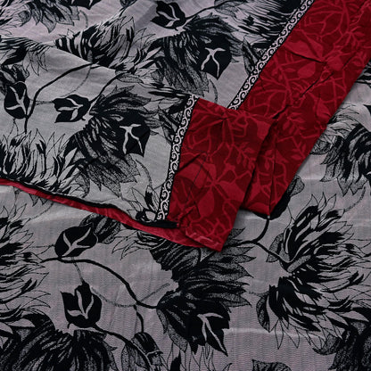 Indian Vintage Saree Pure Crepe Silk Printed Sari Craft Fabric 5yd Sewing Floral Soft Dress making For Crafting Quilting