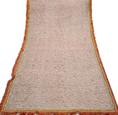 Indian Vintage Heavy Bridal Red Dupatta Net Mesh Long Stole Hand Embroidered Scarves Zardozi Dabka Zari Wedding dupatta veil hijab Fringes