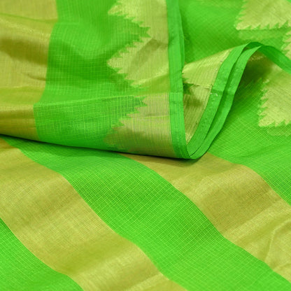 Indian Vintage Sari Nion Green Artificial Silk Hand Woven Sarees 6yd Ethnic Craft Fabric Sewing Dress making Crafting Crafting Quilting