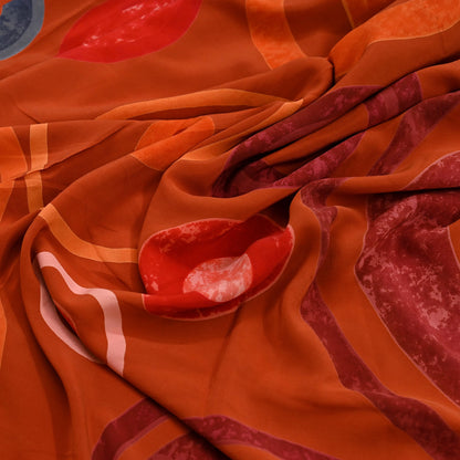 Indian Vintage Multi Pure Crepe Silk Saree | Floral Print | 5 Yards | Soft Sewing Fabric for Dressmaking, Quilting, Crafting & Upcycling