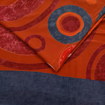 Indian Vintage Multi Pure Crepe Silk Saree | Floral Print | 5 Yards | Soft Sewing Fabric for Dressmaking, Quilting, Crafting & Upcycling