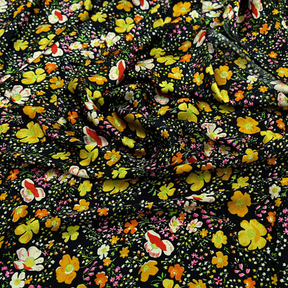 Indian Vintage Sari Black Printed 100% Pure Satin Silk Sarees 5yd Sewing Craft Fabric Dress Making Wrap Upcycle Quilting Crafting