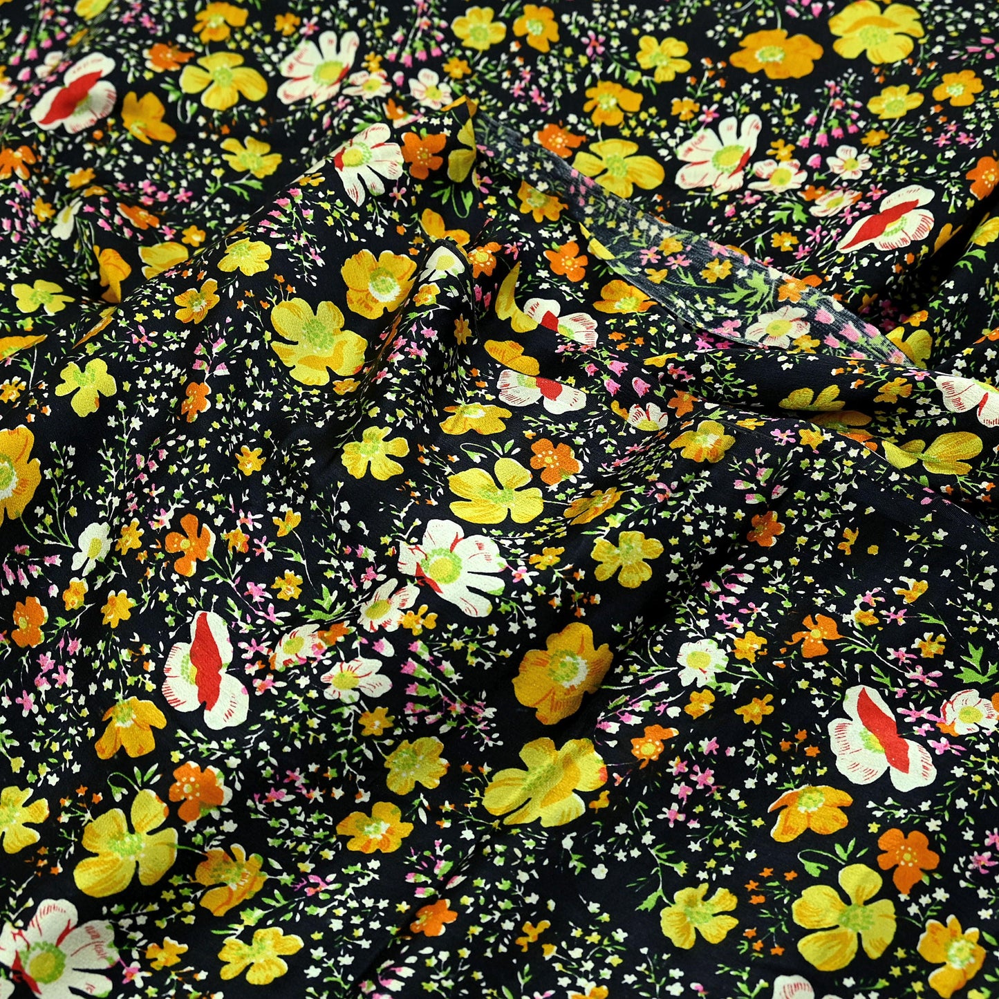 Indian Vintage Sari Black Printed 100% Pure Satin Silk Sarees 5yd Sewing Craft Fabric Dress Making Wrap Upcycle Quilting Crafting