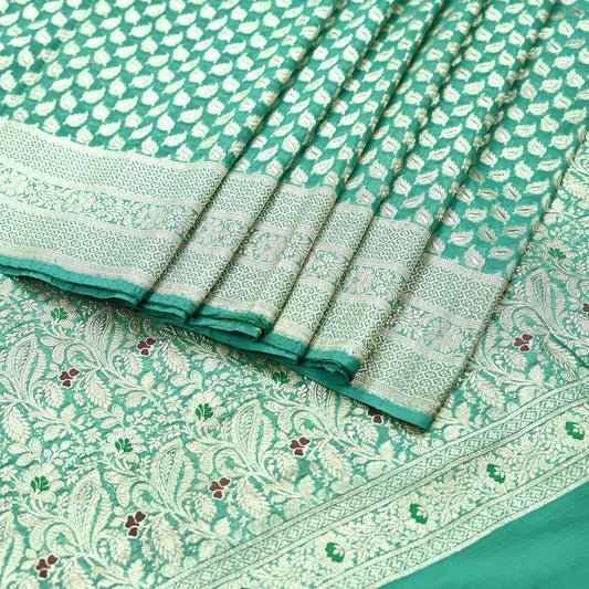 Vintage Sari Green Heavy Pure Satin Silk Woven Banarasi Brocade Saree Zari 5Yd Dress making Bridal/wedding Sari Crafting Dress making