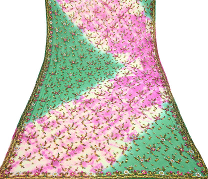 Indian Vintage Heavy Bridal Dupatta Pure Georgette Silk Long Stole Hand Embroidered Scarf Zardozi/Dabka Wedding Hijab veil Boho