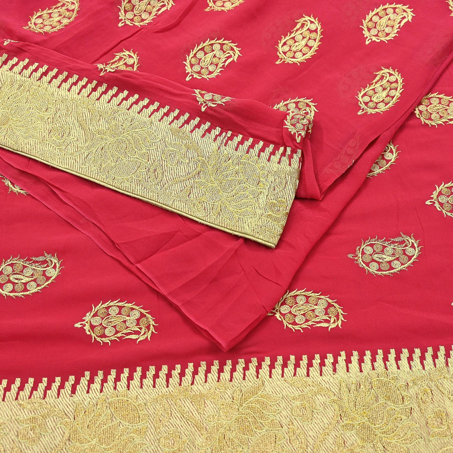 Indian Vintage Heavy Sarees Pink Pure Georgette Silk Hand Embroidered Sari Fabric 6Yd Sewing Ethnic Sequins Wedding sarees