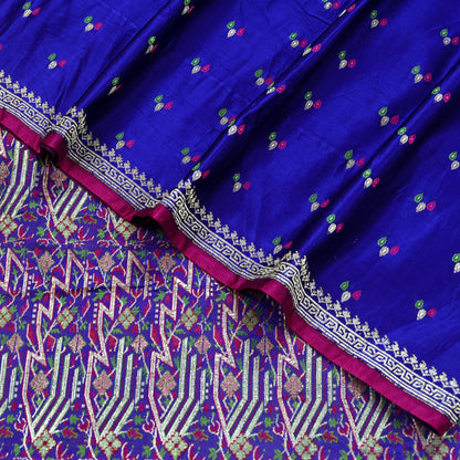 Indian Vintage Purple Banarasi Brocade Saree | Heavy Wedding Sari in Pure Satin Silk | Woven Zari Fabric for Crafting, Dressmaking
