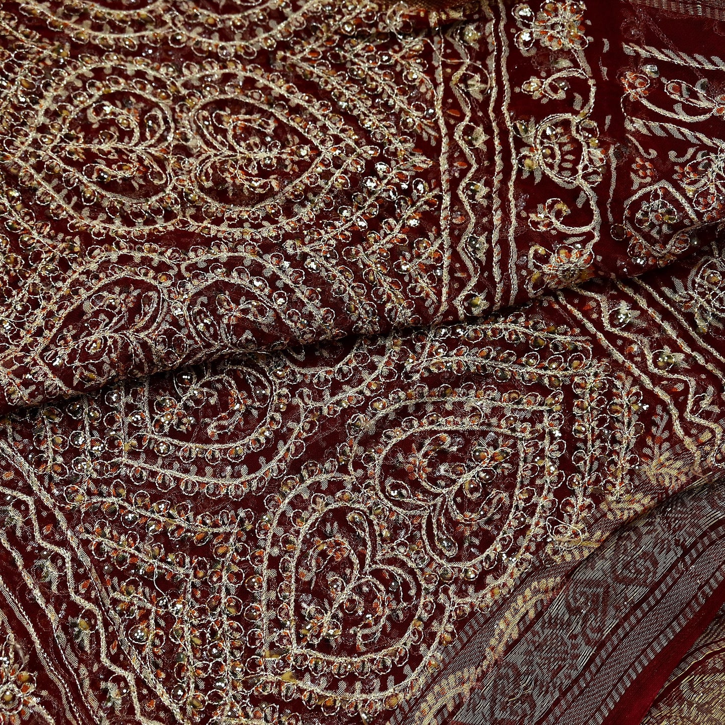 Women Indian Vintage Dupatta Maroon Long Stole Blend Cotton Woven Bandhani Veil Scarves soft Boho Wrap Bridal/ Wedding Hijab