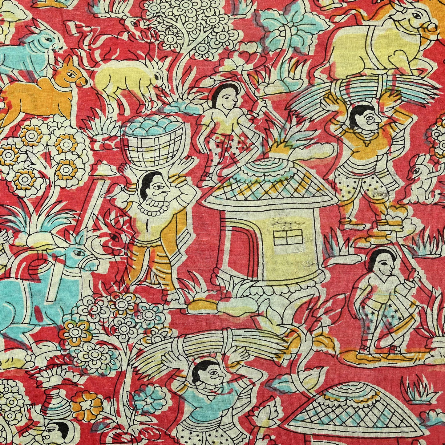 Indian Vintage Sari Ivory Printed Pure Cotton Sarees Fabric 5Yd Sarong Wrap Boho Kimono Soft Dress making Crafting Quilting Peacock