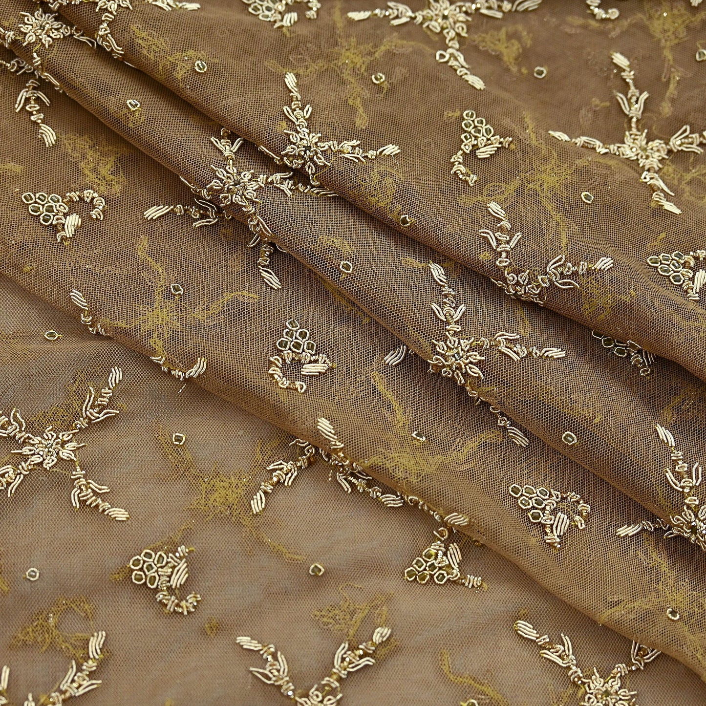 Indian Vintage Heavy Green Dupatta Net Mesh Long Stole Hand Embroidered Scarf Zardozi Zari Sequins Stole Bridal Veil
