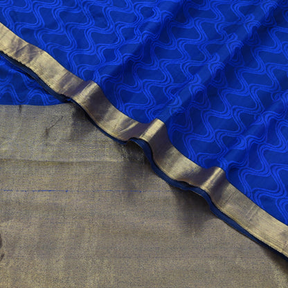 Indian Vintage Heavy Blue Kanjivaram Saree 100% Pure Silk Zari 5Yd Floral Crafting Dress making Crafting Quilting Bollywood Saree