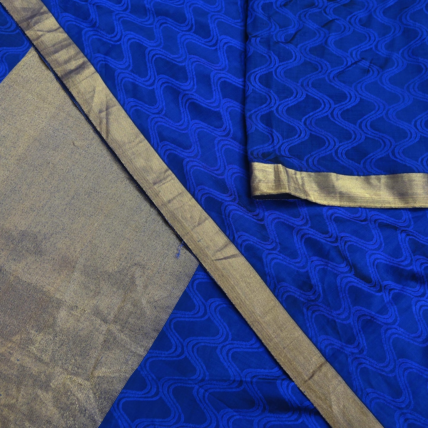 Indian Vintage Heavy Blue Kanjivaram Saree 100% Pure Silk Zari 5Yd Floral Crafting Dress making Crafting Quilting Bollywood Saree