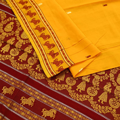 Indian Vintage Sari Pure Cotton Hand Woven Sarees Craft Fabric 5yd Ethnic Crafting Quilting Dress Making Quilting Upcycle