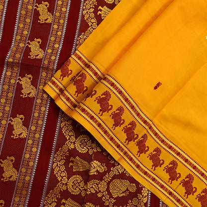 Indian Vintage Sari Pure Cotton Hand Woven Sarees Craft Fabric 5yd Ethnic Crafting Quilting Dress Making Quilting Upcycle