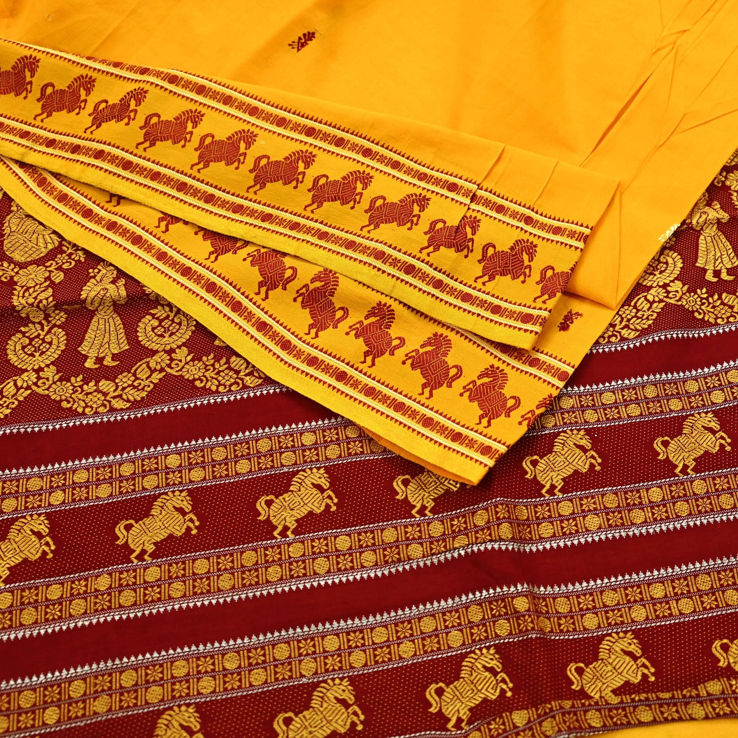 Indian Vintage Sari Pure Cotton Hand Woven Sarees Craft Fabric 5yd Ethnic Crafting Quilting Dress Making Quilting Upcycle