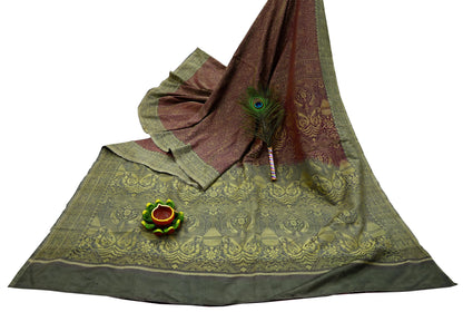 Indian Vintage Sari Gray & Purple 100% Pure Silk Hand Woven Sarees Craft Fabric 5Yd Ethnic Sewing Dress making Crafting Quilting Upcycle