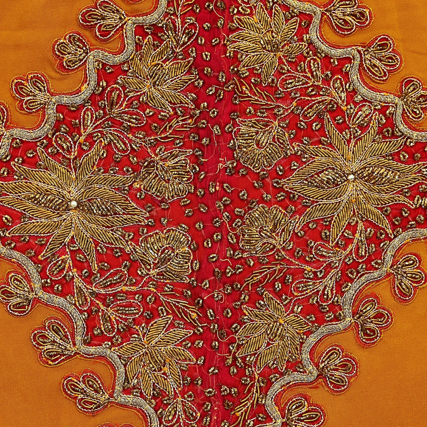 Indian Vintage Pink Pure Crepe Silk Appliques  Set of 1 | Hand-Embroidered Floral Patches with Zardozi,Dabka, Zari,for Craft, Journals