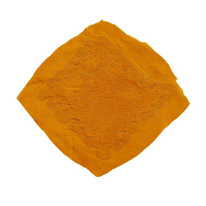 Indian Vintage Red Pure Crepe Silk Appliques  Set of 1 | Hand-Embroidered Floral Patches with Zardozi,Dabka, Zari,for Craft, Journals