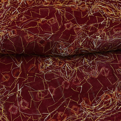 Indian Vintage Heavy Bridal Maroon Dupatta Pure Cotton Long Stole Hand Embroidered Bandhani Gharchola Scarves Wedding/Party Wear Peacock