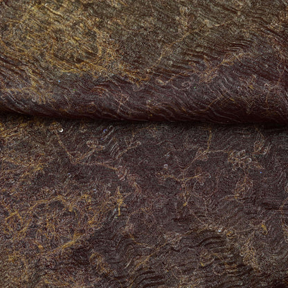 Indian Vintage Heavy Wedding Maroon Dupatta Net Mesh Long Stole Hand Embroidered Scarves Golden Zardozi Zari Sequins Dridal Veil Hijab