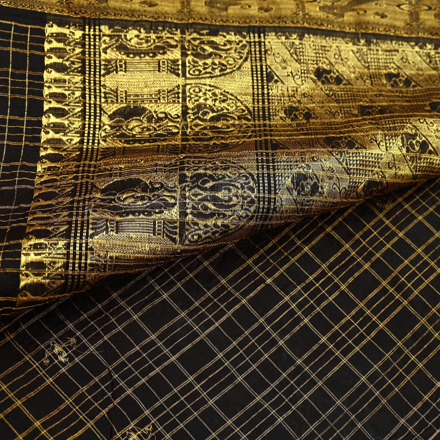 Indian Vintage Heavy Sarees Brown 100% Pure Silk Hand Woven Kanjivaram Sari Craft Fabric 5Yd Ethnic Zari Fringes Dress Making Quilting