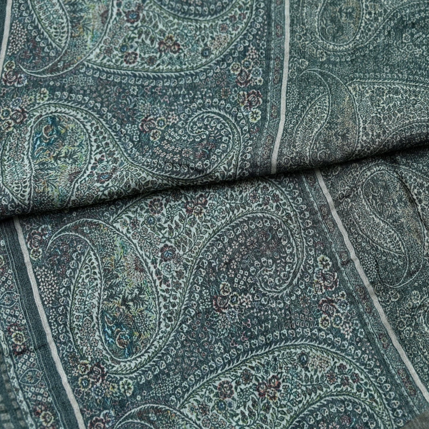 Indian Vintage Dupatta Brown & Black Long Stole Block Print Pure Chanderi Silk Scarves Veil Zari Wrap Hijab