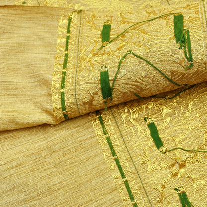 Indian Vintage Beige Dupatta Long Stole Pure Cotton Hand Woven Scarves Veil Scarf Wrap Floral Zari Border
