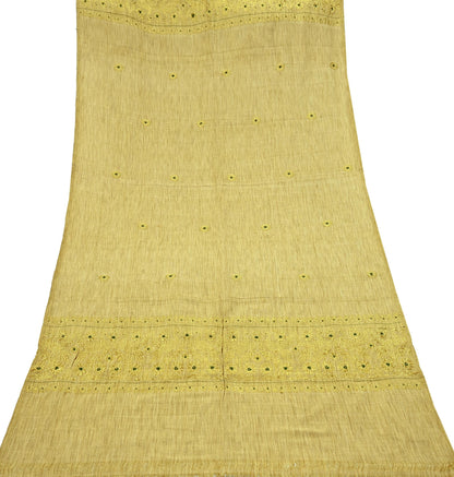 Indian Vintage Beige Dupatta Long Stole Pure Cotton Hand Woven Scarves Veil Scarf Wrap Floral Zari Border