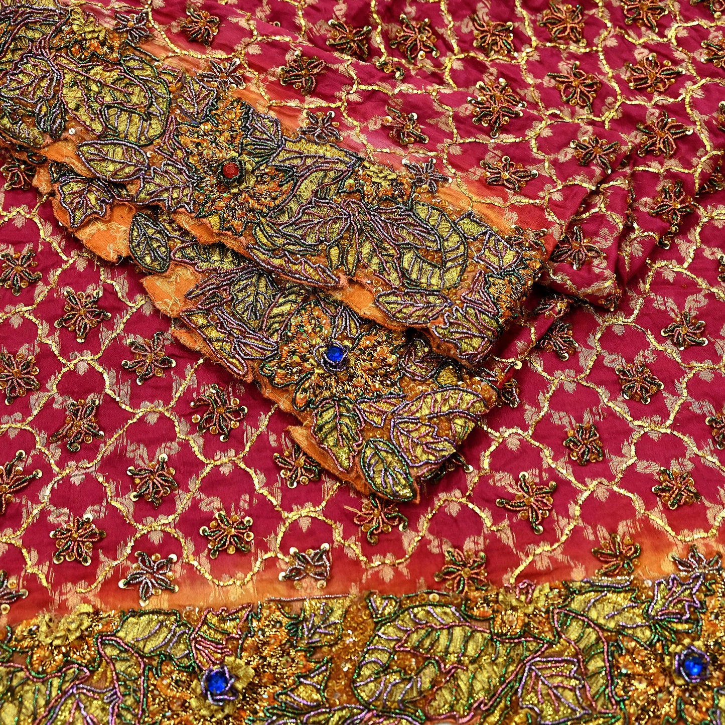 Indian Vintage Heavy Pink Dupatta Pure Silk Long Stole Hand Embroidered Scarves Dabka Zardozi Zari Stole Wedding Bridal Dupatta Veil