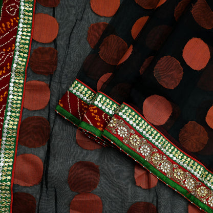 Indian Vintage Sarees Black Cotton Hand Woven Jamdani Sari 6yard Ethnic Floral Craft Fabric Dress making Upcycle Crafting Quilting