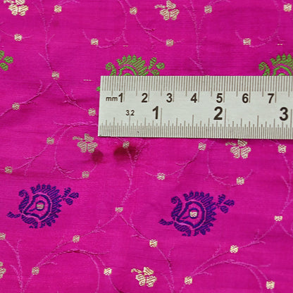 Indian Vintage Sari Magenta Heavy Pure Satin Silk Woven Banarasi Brocade Saree Zari 5Yd Ethnic Dress making Crafting Bollywood