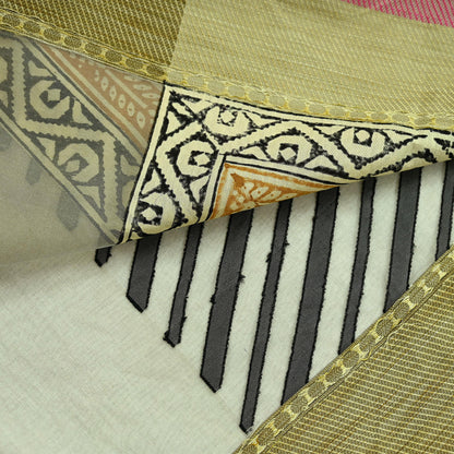 Indian Vintage Sari Gray & Black Hand Woven 100% Pure Organza Silk Saree Craft Fabric 5Yd Dress Making Crafting Quilting Upcycle