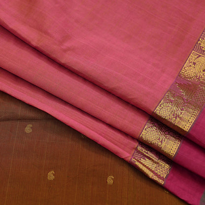 Vintage Sari Pink Pure Cotton Hand Woven Sarees Craft Fabric 5Yd Sewing Soft Crafting Dress making Upcycle Quilting Upcycle Zari Border