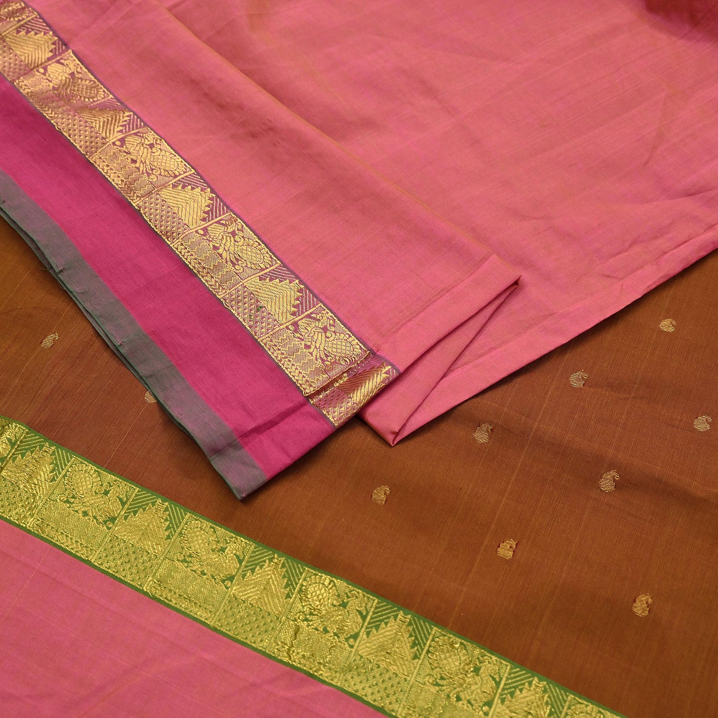 Vintage Sari Pink Pure Cotton Hand Woven Sarees Craft Fabric 5Yd Sewing Soft Crafting Dress making Upcycle Quilting Upcycle Zari Border
