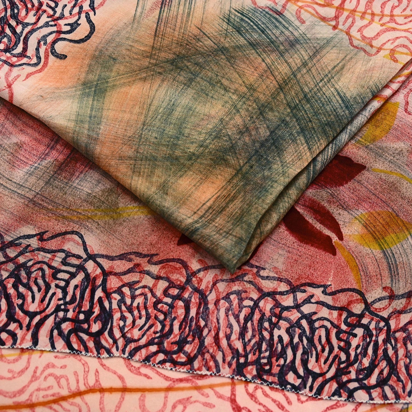 Indian Vintage Multi Pure Crepe Silk Saree | Floral Print | 5 Yards | Soft Sewing Fabric for Dressmaking, Quilting, Crafting & Upcycling