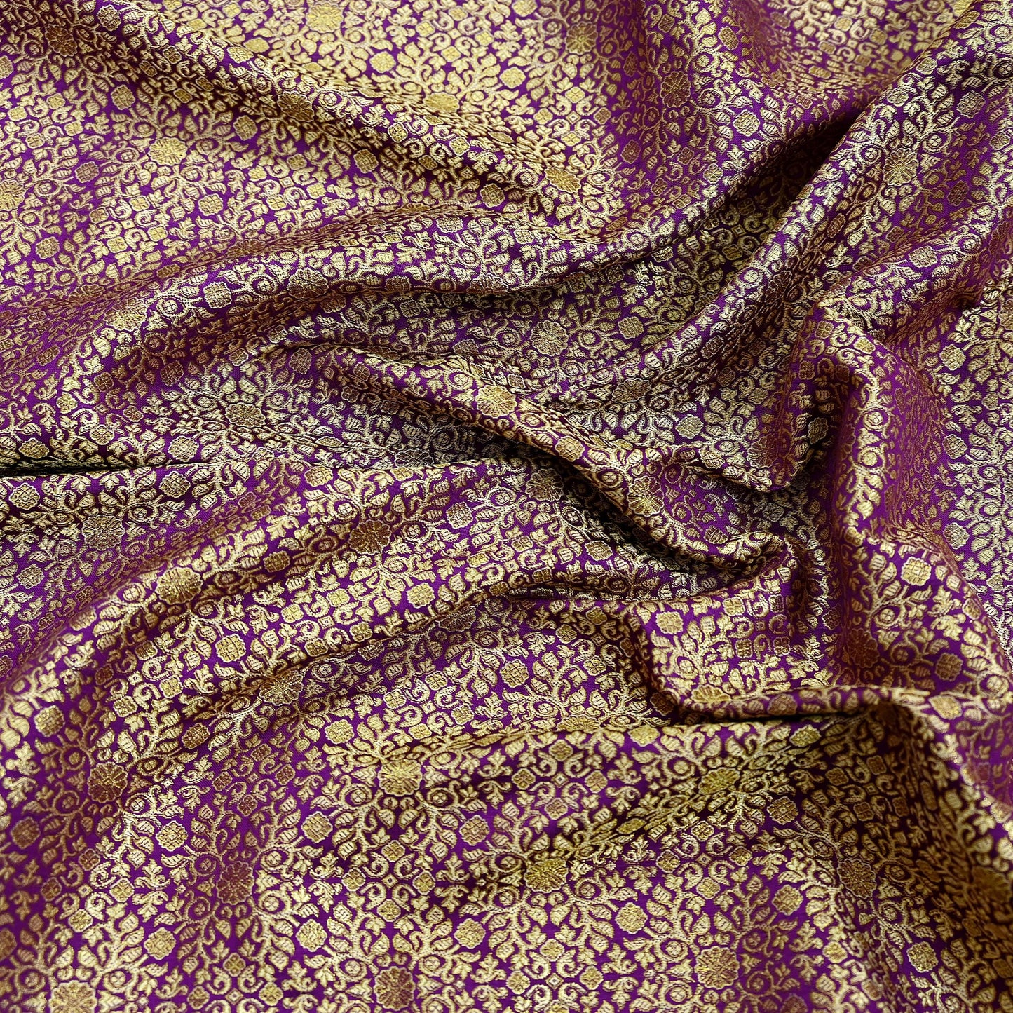 Indian Vintage Purple Dupatta Long Stole Artificial Silk Woven Brocade Scarves Veil Scarf Wrap Hippie Boho Soft Floral