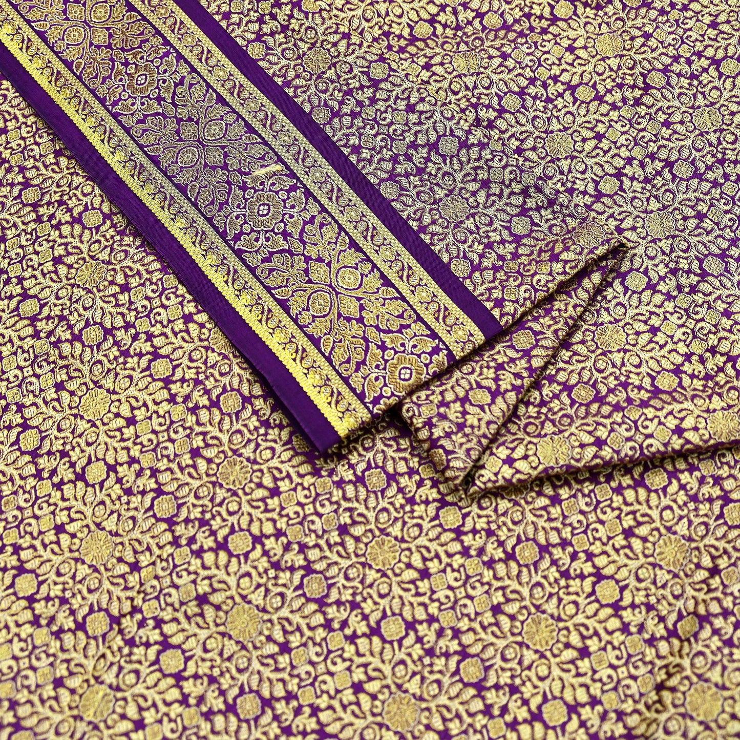 Indian Vintage Purple Dupatta Long Stole Artificial Silk Woven Brocade Scarves Veil Scarf Wrap Hippie Boho Soft Floral