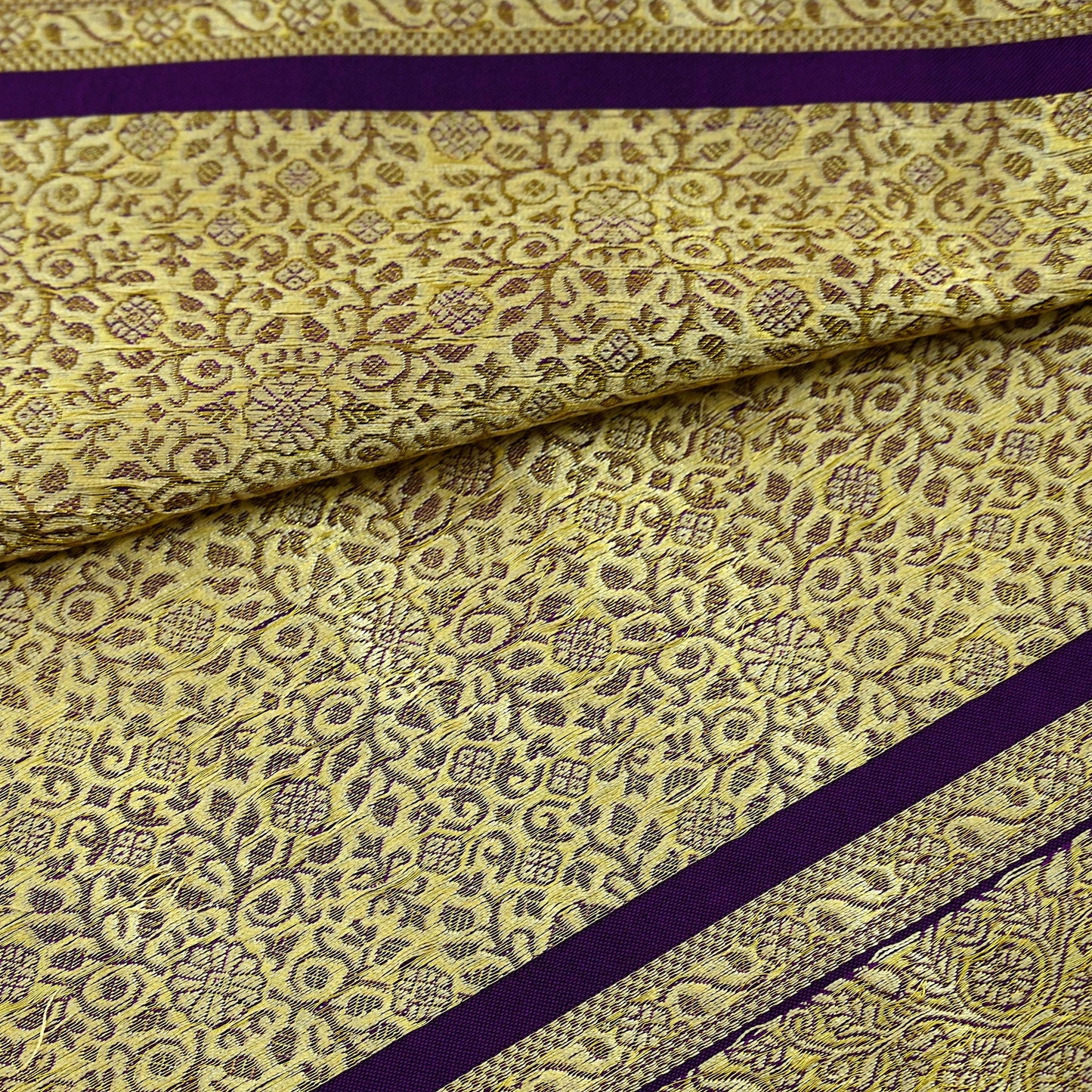 Indian Vintage Purple Dupatta Long Stole Artificial Silk Woven Brocade Scarves Veil Scarf Wrap Hippie Boho Soft Floral