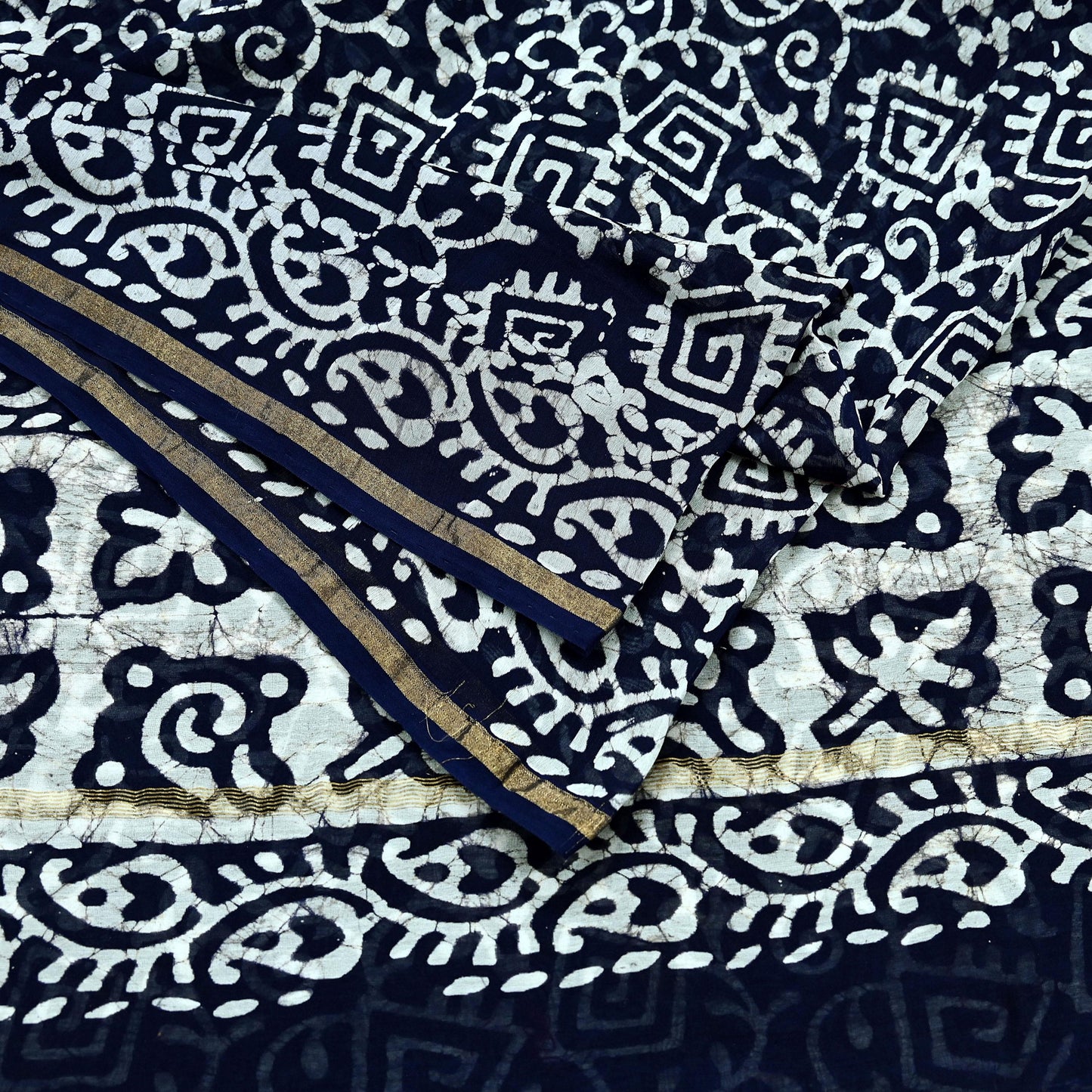 Indian Vintage Sari Blue & White Pure chanderi Silk Block Printed Sarees Craft Fabric 5Yd Floral Dress making bollywood silk sarees