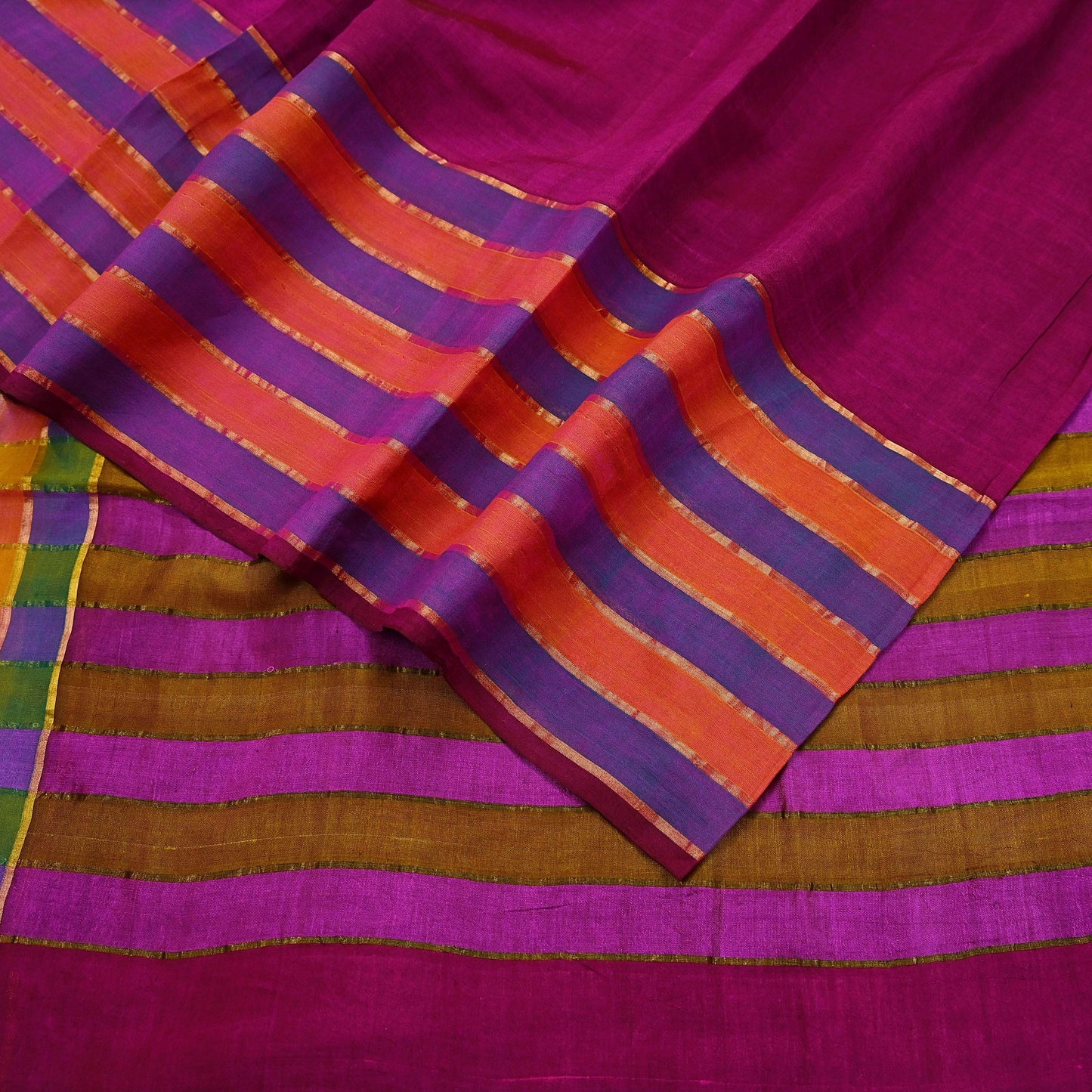 Indian Vintage Sari Purple Pure chanderi Silk Woven Sarees Craft Fabric 5Yd Soft Zari Border Bollywood Sarees Crafting Upcycle Dress making