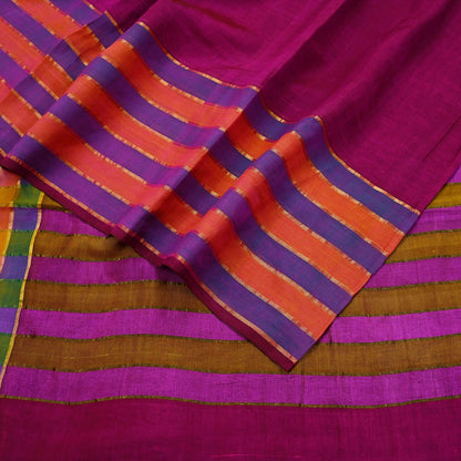 Indian Vintage Sari Purple Pure chanderi Silk Woven Sarees Craft Fabric 5Yd Soft Zari Border Bollywood Sarees Crafting Upcycle Dress making