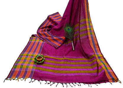 Indian Vintage Sari Purple Pure chanderi Silk Woven Sarees Craft Fabric 5Yd Soft Zari Border Bollywood Sarees Crafting Upcycle Dress making