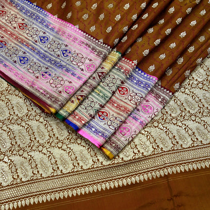 Indian Vintage Sari Green Heavy Wedding Pure Satin Silk Woven Banarasi Brocade Saree Zari 5Yd Dress making Crafting Quilting